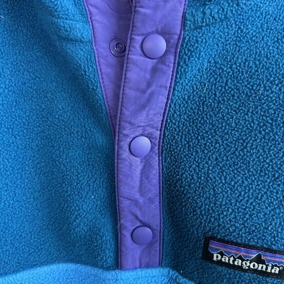Patagonia Synchilla Snap T Fleece Hoodie Blue Unisex XS Men's - Picture 8 of 12